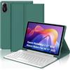 FOGARI Per Xiaomi Redmi Pad 2 2025 e Redmi Pad SE 2023 11 Pollici Cover Tastiera | Tastiera Bluetooth Rimovibile e Custodia Morbida TPU per Ufficio/Studio/Scrittura, Keyboard Wireless Portatile, Verde scuro