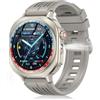 uaue Smartwatch Uomo, 1,43 HD Orologio Smartwatch Uomo con Chiamata Bluetooth,Militari Smart Watch Tracker 160+ Modalità Sportive,bianco