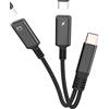 HOYULLI Adattatore per cuffie USB C (2 in 1) doppio connettore Type C Jack Audio ricarica cavo connettore per iPad spina dongle per iPhone 16 15 Pro per Apple compatibile con Samsung S25 Headphone Microfono