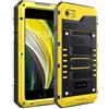 Beeasy Cover per iPhone SE/7/8 IP68 Impermeabile Custodia Militare Antiurto Resistente 360° Metallo Armor Protezione Schermo Integrata Rugged Robusta Indistruttibile Subacquea Antipolvere Giallo