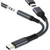 Kefiany Adattatore USB C da jack a cavo per iPhone17 16 15 Pro Max compatibile con Samsung Galaxy S26 S25 S24 Ultra Presa per auricolari 3,5 mm Audio Dual AUX Tipo C Connettore DAC per Apple e iPad