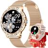 LIGE SMART Smartwatch Donna con Diamanti, 1,32 HD Display Rotondo, Chiamate Bluetooth, Frequenza Cardiaca/Sonno, 500+ Quadranti, 110+ Modalità Sportive, IP68, Orologio Fitness per Android e iOS, RosaPink