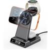 SwanScout Caricatore per Garmin Watch, Stazione di Ricarica Magnetico per iPhone | Caricatore Wireless 3 in 1 per Garmin Forerunner 55, Instinct 3, Vivoactive 6 5, Fenix, Venu & Airpods, SwanScout C02GM