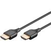 goobay Cavo sottile HDMI 2.1 con Ethernet, 1,5 metri, Ultra HD fino a 8K/60Hz a 48 Gbps, supporto 3D e HDR, HDCP 2.2, ARC, CEC, antipiega, 75298