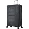 FLYMAX Valigie a 4 ruote grandi, medie e cabine, super leggere, con guscio rigido, trolley da viaggio in ABS, Nero , 56x45x25 Easyjet, Valigia