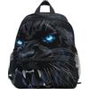 RPLIFE Black Angry Panther - Zaino per bambini con targhetta per nome, zaino per la scuola per bambini, Pantera Angry Nero, 6-8 Years, Zaini Carino