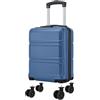 KONO Trolley Bagaglio a Mano con Ruote Rimovibili 40x30x20 cm Valigia Cabina, in ABS+PC, Conforme a Ryanair, Vueling, Wizz Air ed EasyJet (Marina Militare, 15)