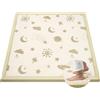 omedecal Tappeto Gioco Neonato Gattonamento, 127x127x3cm, Tappetone Pieghevole per Bambini, Superficie in Morbida Flanella con Base Antiscivolo per Camera e Soggiorno - Stelle e Luna