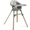 Stokke Clikk™ Seggiolone Pappa Evolutivo in Bambù, Verde Ghiacciaio | Seggiolone in bambù montato in 1 minuto senza attrezzi, 3,4 kg, vassoio senza BPA lavabile in lavastoviglie.