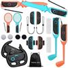 Benicabaly Switch 2 Accessori Sportivi, 19 in 1 Accessori Sportivi Bundle Compatibile con Nintendo Switch 2 Giochi Sportivi, Kit di Accessori Famiglia per Switch 2