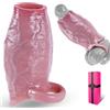 hainuo Guaina per pene ispessita realistica in silicone da 5,5 cm di diametro, riutilizzabile, con glande aperto e anello elastico per il pene,ritarda l'eiaculazione,migliora l'erezione,giocattolo per adulti