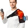 FlareMore Spalla Riscaldante con Vibrazione e Telecomando,Massaggiatore Spalle Senza Fili, Riscaldante per Spalla con Massaggio Vibrazione,5 Livelli di Calore,5 Modalità di Vibraziones,3 Timer, Batteria 5000mAh