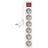 ELRO ES106 Ciabatta con 6 prese e interruttore e cavo da 1,5 m - Protezione bambini - Spina Schuko - max. 3680 W - Certificato TÜV - Bianco