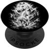 Artistic Wilderness Ritratto Cavallo Bianco Stile Disegno Artistico Nero Bianco PopSockets PopGrip Adesivo