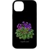 The Botany Bureau Custodia per iPhone 14 Plus Africano viola pianta illustrazione Saintpaulia ionantha