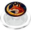 Smart Woodland Wildlife Stargazer Design Mosaico celeste con volpe geometrica a mezzaluna PopSockets PopGrip per MagSafe