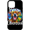 Boxer Devotion Lettering Co. Custodia per iPhone 12 mini Ritratto canino in vetro colorato ossessionato da boxer