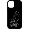 Cat Meme Shirts & Gifts HHWCo. Custodia per iPhone 12/12 Pro Libri per gatti Moon Celestial Book Lover Reader4 Line Art Feline