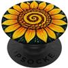 Block Print Nature Math Designs Arte a spirale di Fibonacci Sunflower Golden Ratio PopSockets PopGrip Adesivo