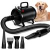 Utoimain Asciugacapelli per cani 4,3 PS/3200 W con 3 livelli di temperatura, flusso d'aria regolabile e 5 accessori, asciugacapelli professionale per la cura degli animali domestici
