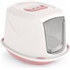 Generico Lettiera per Gatti Chiusa con Filtro Carboni Attivi Antiodore - Toilette Coperte 45x36x32 cm, Privacy, Porta Basculante, Vaschetta Estraibile, Pedana Antiscivolo, Design Moderno (Rosa)