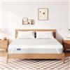 Vesgantti Topper per materasso in gel H3, con rivestimento rimovibile e lavabile, 140 x 200 cm, per letto a molle e divani, altezza 10 cm, bianco