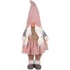 KASANOVA 1 gnomo, 85 cm, rosa in piedi, poliestere, sabbia e poliresina