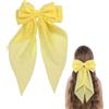 Ling & Bai Fermaglio per capelli grande da 20,3 cm, con fiocco lungo in tulle, a strati, accessori per capelli per donne, ragazze e adolescenti (giallo)