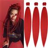 YDDM Capelli Per Treccine Africane Rosso Extension Treccine Texture Yaki Easy Install per Principianti 20 Pollici 3 Pezzi Capelli Leggeri e Naturali per Box Braids, Twist e Crochet