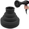 Generic Diffusore per Asciugacapelli Pieghevole in Silicone Portatile per Capelli Ricci Riccioli Voluminosi Parrucchiere Viaggio 5,3 X 4,3 X 2,4 Pollici (BLACK)