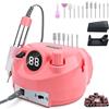 Urbuti Lima elettrica per unghie in gel con controllo a pedicure, 45000 giri/min, fresa professionale con base multifunzionale, set manicure pedicure con display digitale