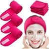 Generic Fasce per il viso, confezione da 5, turbante in spugna, asciugamano elasticizzato regolabile, adatto per bagno, trucco e fasce per esercizi