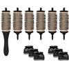 Bauer Professional Bauer 39519 - Set di spazzole per capelli con setole staccabili da 38 mm e 6 clip per lo styling, spazzola rotonda leggera per volumizzare, arricciare e scoppiare