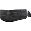 Perixx PERIDUO-614 DE, set tastiera e mouse, wireless, ergonomico, nero