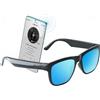 Enzemit GS01 Smart Bluetooth Occhiali da sole, occhiali da sole audio con altoparlante, lente polarizzata, controllo touch, musica aperta e mani libere (blu)