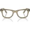 Ray-Ban Occhiali da sole quadrati fotocromatici Wayfarer originali RB2140, Grigio a righe fotocromatiche, da trasparente a zaffiro, 50 mm