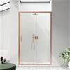 Parama Porta doccia scorrevole 100cm profili slim rame spazzolato vetro 6mm trasparente anticalcare h190 m| Portofino