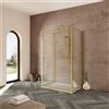 Parama Box doccia tre lati 80x100x80cm con porta scorrevole profili oro spazzolato vetro 6mm trasparente anticalcare h190| Portofino