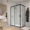 Parama Box doccia angolare 80x100 cm trasparente 4 mm profili neri | Willis