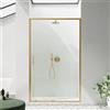 Parama Porta doccia scorrevole 100cm profili slim oro spazzolato vetro 6mm trasparente anticalcare h190 m| Portofino