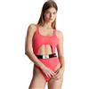 Calvin Klein Costume da Bagno Donna One Piece Cut-out, Rosa (Calypso Coral), M