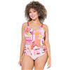 Ulla Popken Donna Costume Intero | Taglie forti, Plus Size, Costume da bagno con pappagalli, coppe morbide e scollo a V 836656