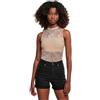 URBAN CLASSICS Body Donna in Pizzo, Top in Pizzo Sexy Smanicato per Donna, Collo a Lupetto, Body Colore softtaupe, Taglia L