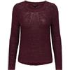 ONLY Onlgeena XO L/S Knt Noos - Maglione, Cabernet, S