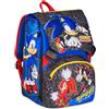 Seven Zaino Scuola Estensibile Big Sonic, Blu, 24L, Espandibile tramite zip, Tasca frontale, Tasca laterale portaborraccia, Scuola elementare, Bambino