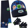 MINECRAFT Cappello Bambino o Invernale Accessori Bambini Set 3 con Sciarpa e Guanti, Set 2 Pezzi o 1 Pz Berretto, 6-14 Anni