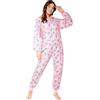 Disney Pigiama Stitch Donna Intero - Pigiamone Stitch in Pile con Zip S-XL - Pigiami Interi con Cappuccio per Ragazza (Rosa Stitch, M)