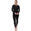 DANISH ENDURANCE Completo Termico Lana Merino Donna, Nero, S