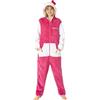 Hello Kitty Sanrio Tuta Intera Bambina con Cappuccio, Accogliente Abbigliamento da Casa, Kawaii Anime Pigiama Intero Ragazza (13-14 Anni, Rosso Hello Kitty)