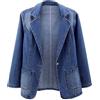 Celanisai - Blazer in jeans da donna, Giacca in denim, elegante, jeans jacket, vestibilità stretta, per ufficio, button down, con taschino, giacca casual, inverno, autunno, giacca per il tempo libero